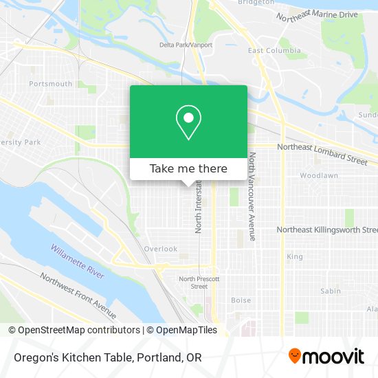 Mapa de Oregon's Kitchen Table