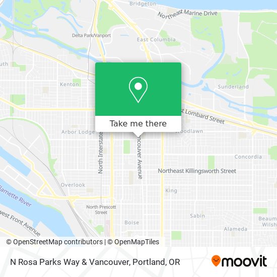 N Rosa Parks Way & Vancouver map