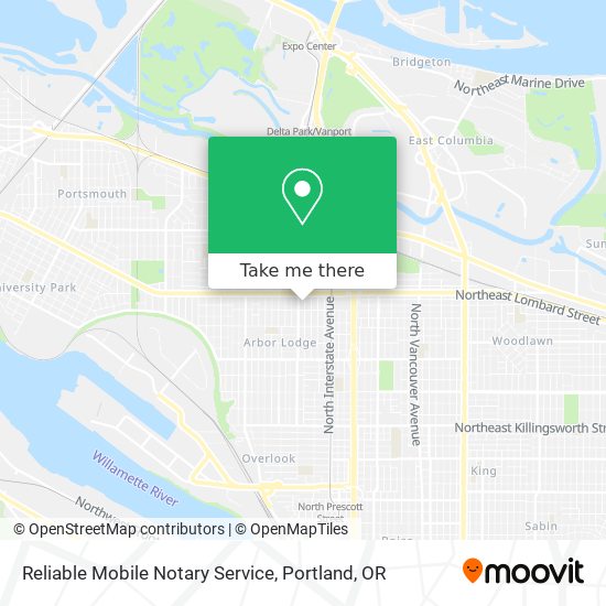 Mapa de Reliable Mobile Notary Service