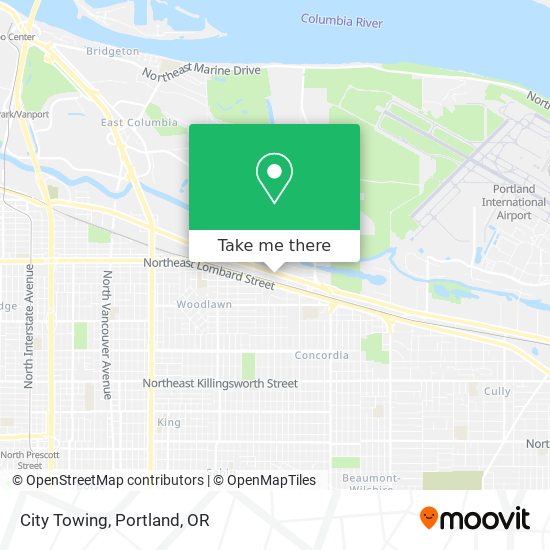 City Towing map
