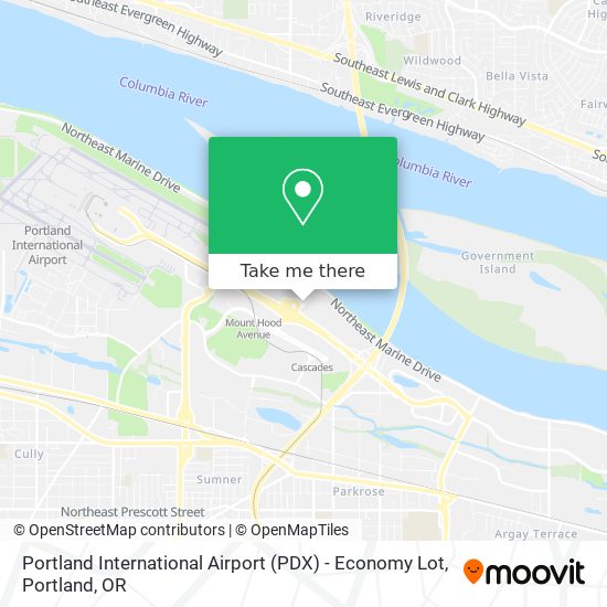Portland International Airport (PDX) - Economy Lot map