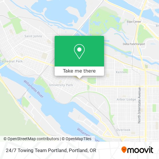 Mapa de 24/7 Towing Team Portland