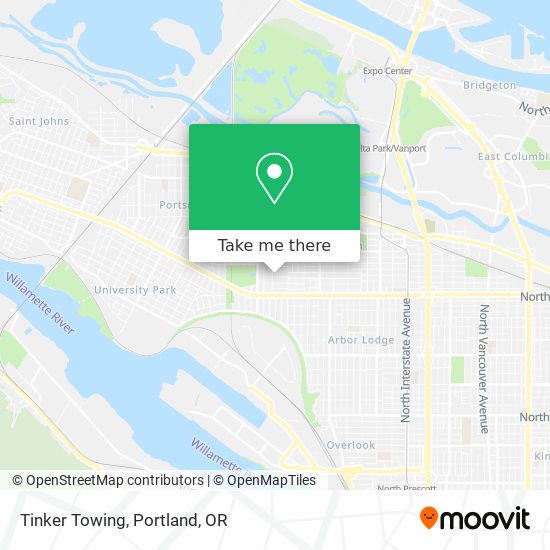 Tinker Towing map