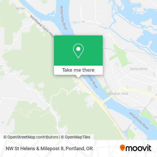 NW St Helens & Milepost 8 map