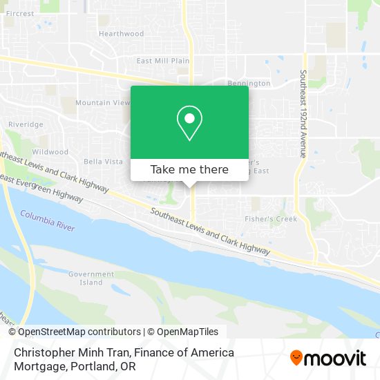 Mapa de Christopher Minh Tran, Finance of America Mortgage