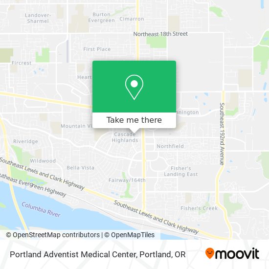 Portland Adventist Medical Center map
