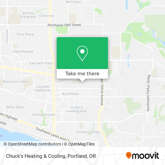 Chuck's Heating & Cooling map