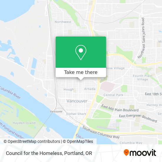 Mapa de Council for the Homeless