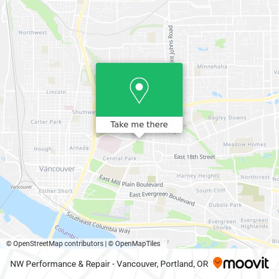 Mapa de NW Performance & Repair - Vancouver