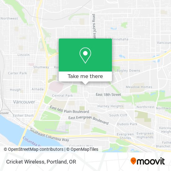 Mapa de Cricket Wireless