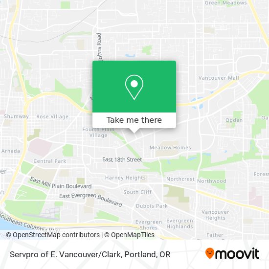 Servpro of E. Vancouver/Clark map