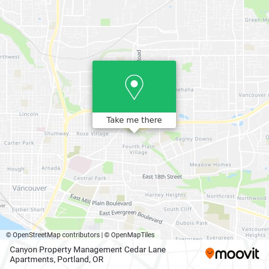 Canyon Property Management Cedar Lane Apartments map