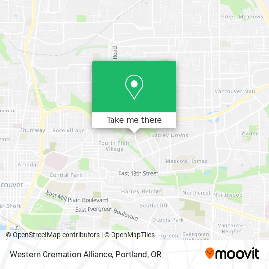 Western Cremation Alliance map