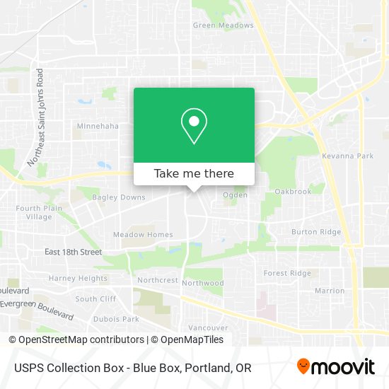 Mapa de USPS Collection Box - Blue Box