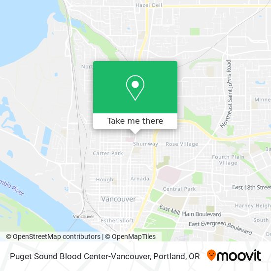 Puget Sound Blood Center-Vancouver map