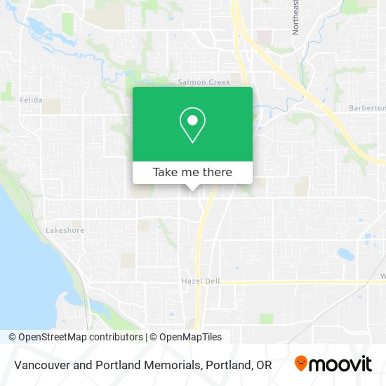 Vancouver and Portland Memorials map