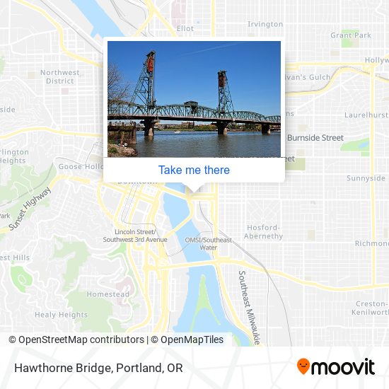 Mapa de Hawthorne Bridge