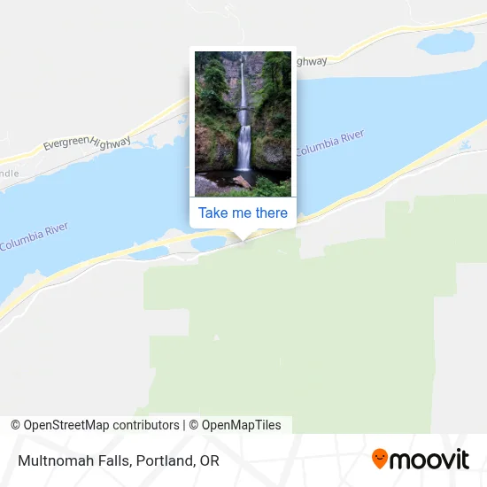 Multnomah Falls map