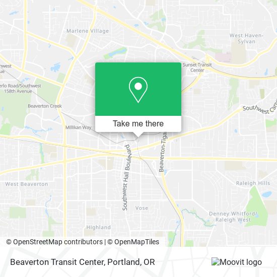 Beaverton Transit Center map