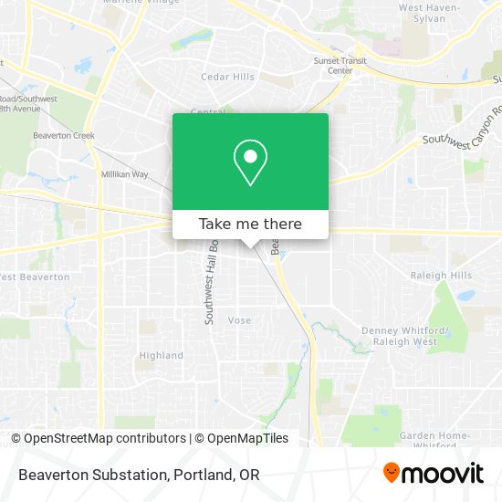 Mapa de Beaverton Substation