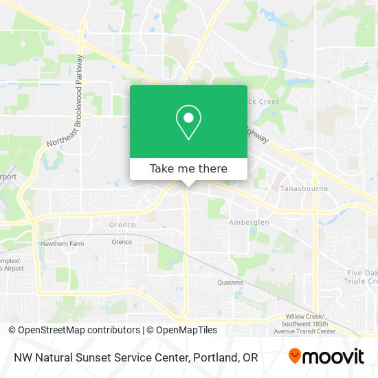 NW Natural Sunset Service Center map