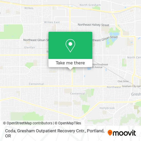 Coda, Gresham Outpatient Recovery Cntr. map