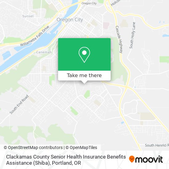 Mapa de Clackamas County Senior Health Insurance Benefits Assistance (Shiba)
