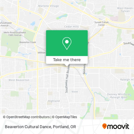 Beaverton Cultural Dance map