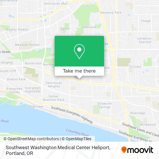 Mapa de Southwest Washington Medical Center Heliport