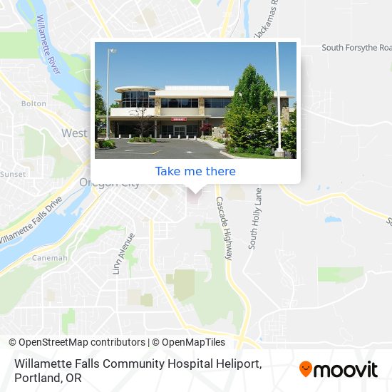 Willamette Falls Community Hospital Heliport map