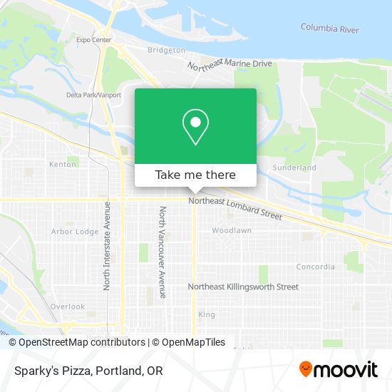 Sparky's Pizza map