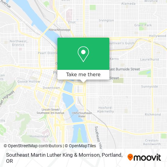 Southeast Martin Luther King & Morrison map