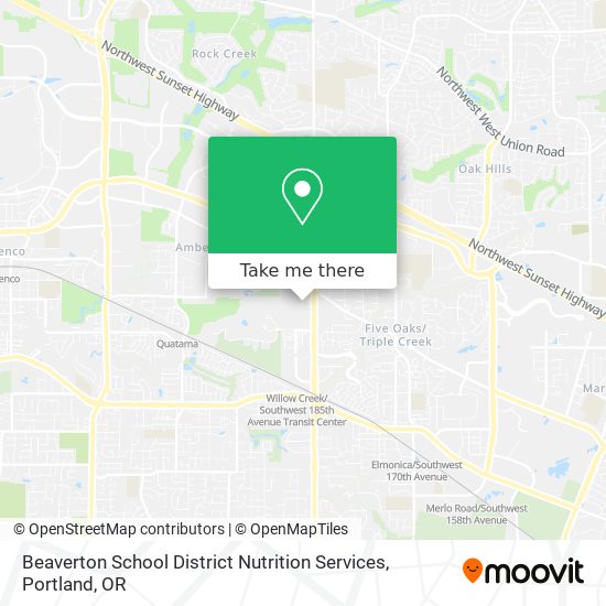 Mapa de Beaverton School District Nutrition Services
