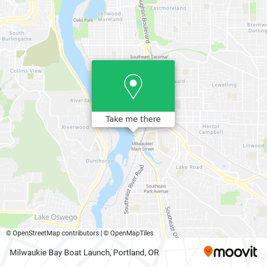 Milwaukie Bay Boat Launch map