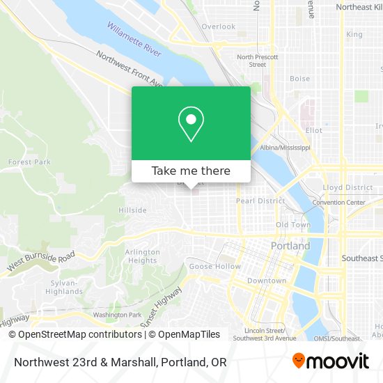 Northwest 23rd & Marshall map