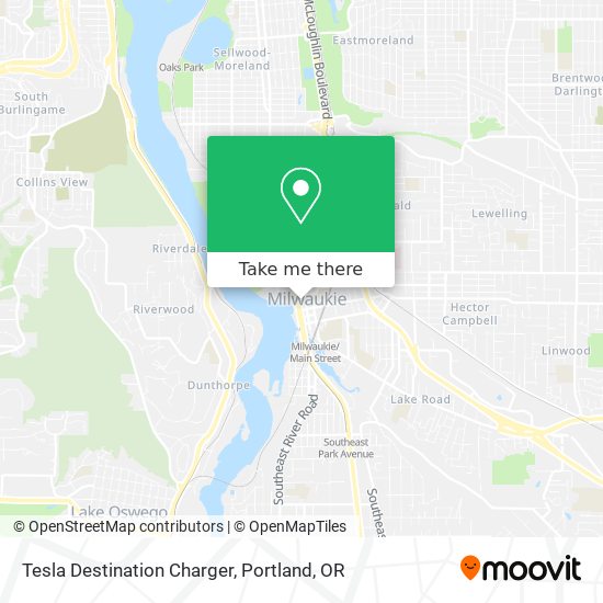 Mapa de Tesla Destination Charger