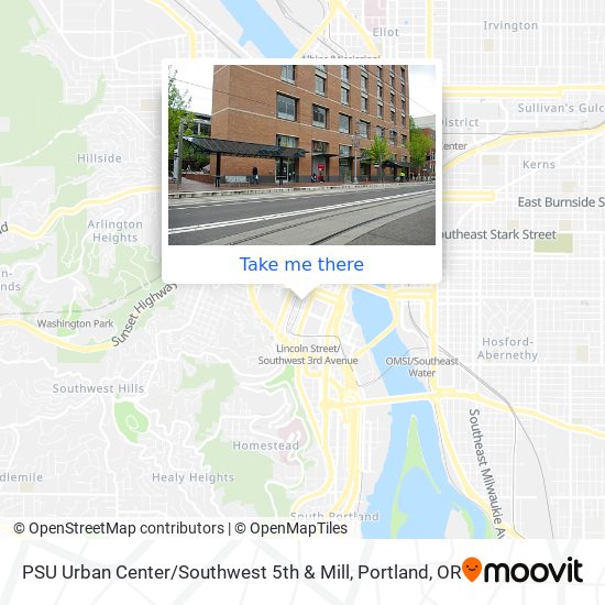 PSU Urban Center / Southwest 5th & Mill map