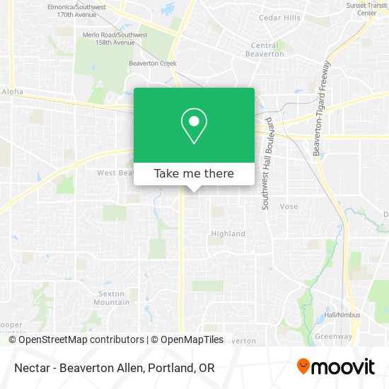 Mapa de Nectar - Beaverton Allen