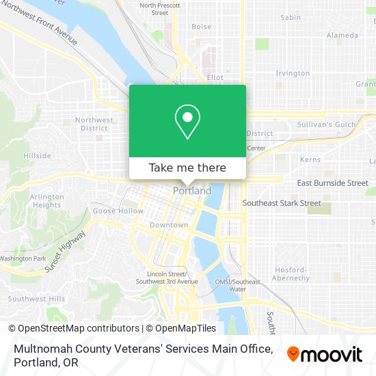 Mapa de Multnomah County Veterans' Services Main Office