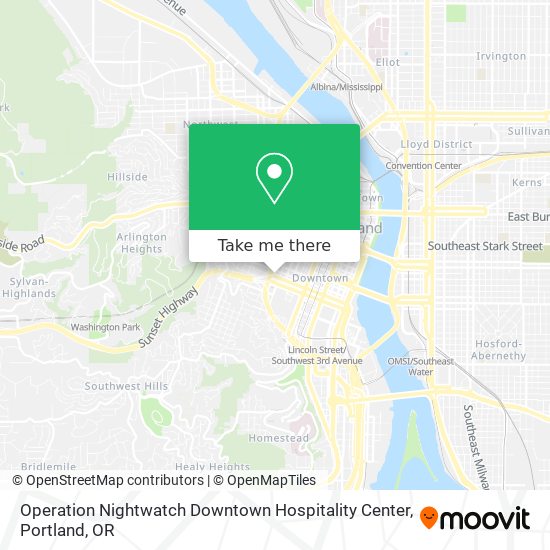 Operation Nightwatch Downtown Hospitality Center map