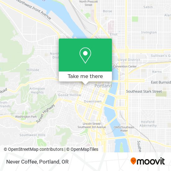 Never Coffee map