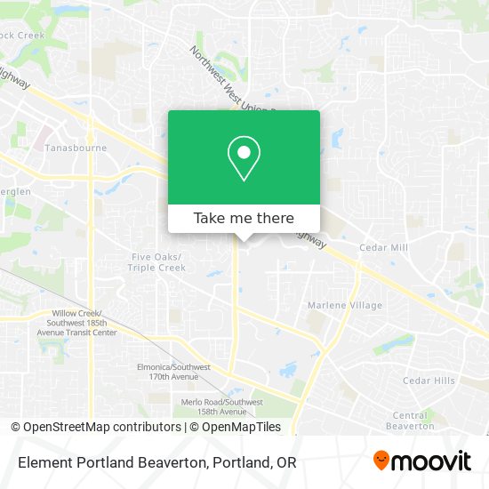 Element Portland Beaverton map