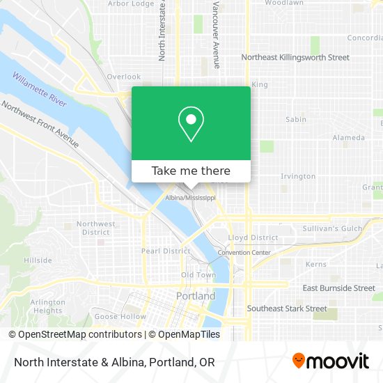 North Interstate & Albina map