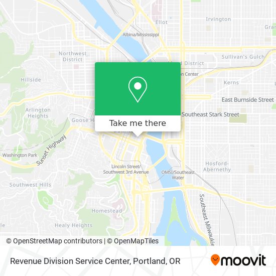 Mapa de Revenue Division Service Center