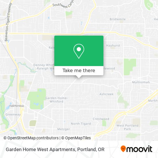 Mapa de Garden Home West Apartments