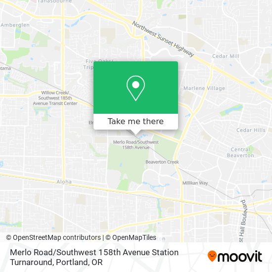 Merlo Road / Southwest 158th Avenue Station Turnaround map