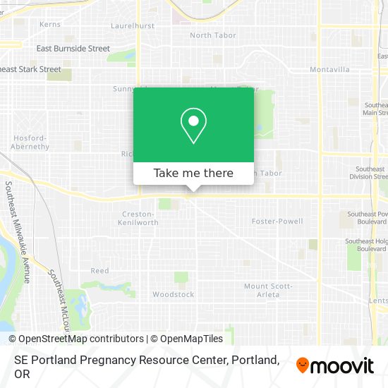 SE Portland Pregnancy Resource Center map