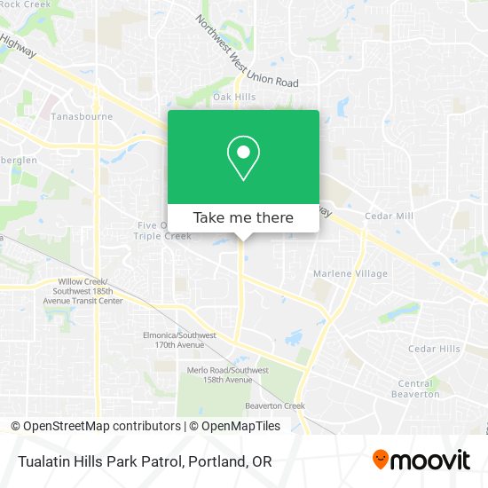 Tualatin Hills Park Patrol map