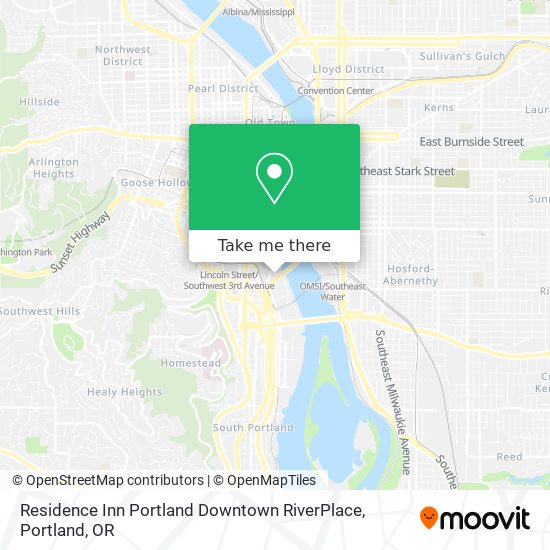 Residence Inn Portland Downtown RiverPlace map