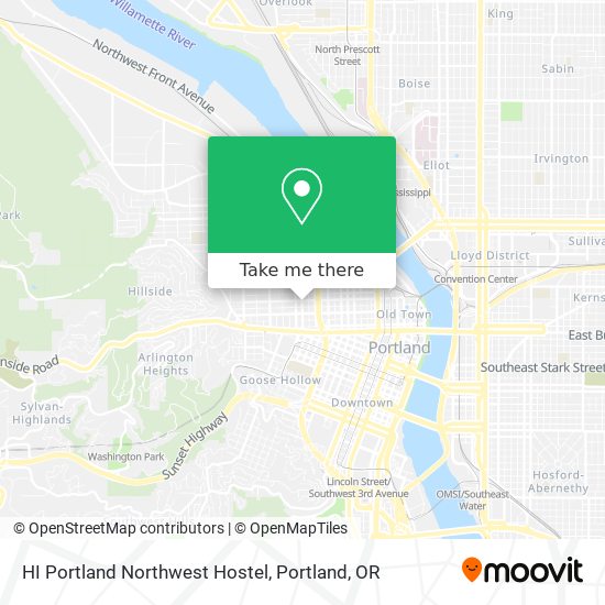 HI Portland Northwest Hostel map